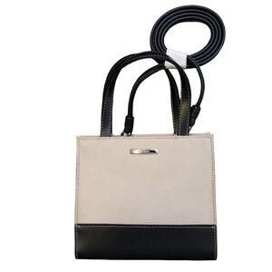 Nine West Mini Crossbody Clutch Purse. Cream & Black 6.5"x6